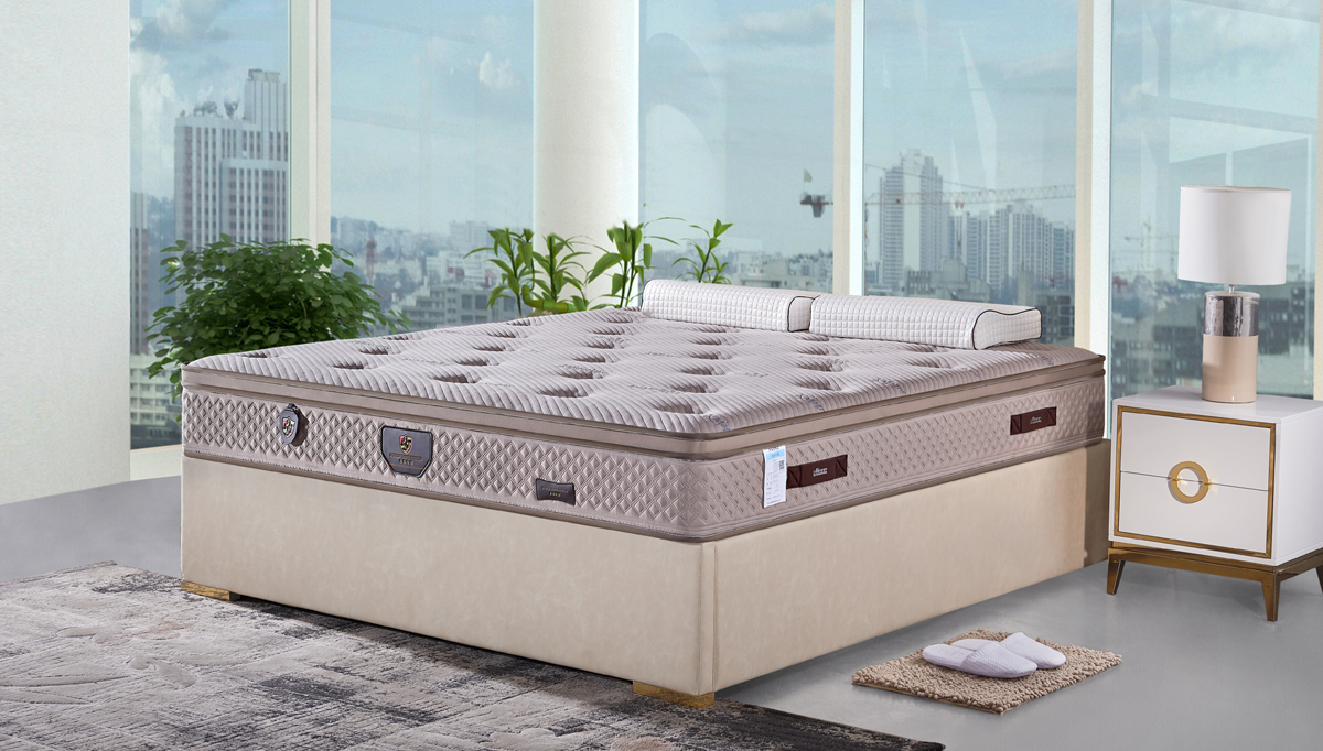 555 36 cm thick natural latex mattress 9-zone independent spring mattress